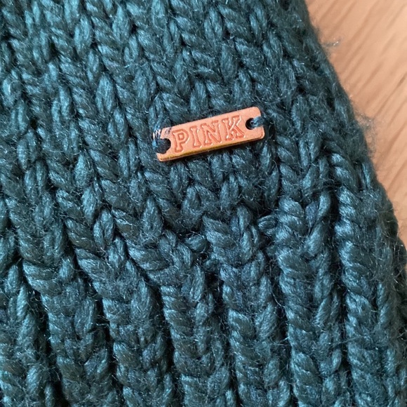 PINK BY Victoria Secret Emerald Green Reversible Sweater - Picture 2 of 6